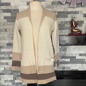 Benedetta B Open Knit  Merino Wool Cardigan Long Sleeves Sweater Women’s  Size S